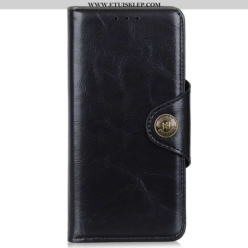 Etui Folio do OnePlus Nord 2T 5G Vintage Guzik Ze Sztucznej Skóry